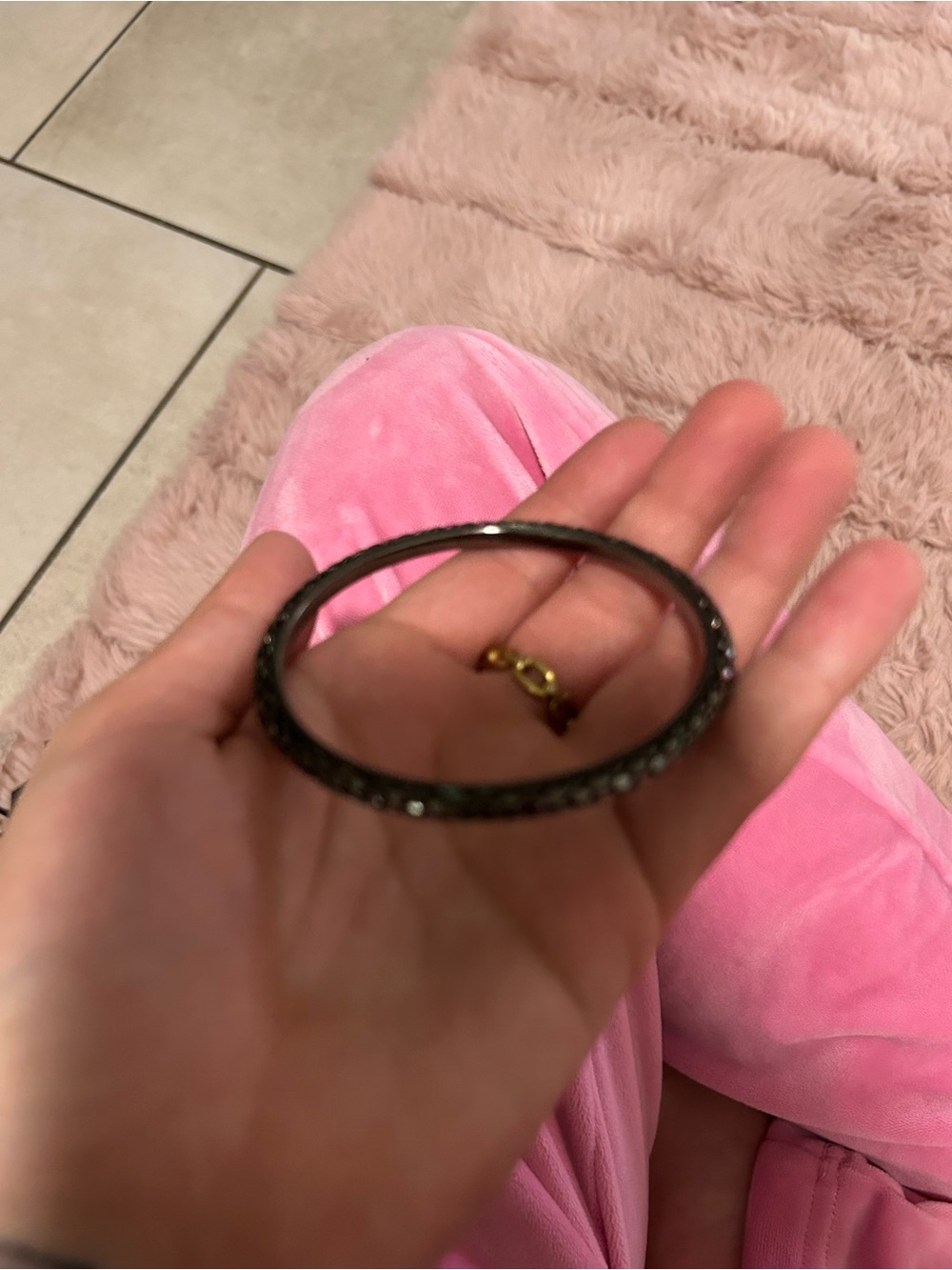Black Crystal Pavé Bangle Bracelet - Women Jewelry